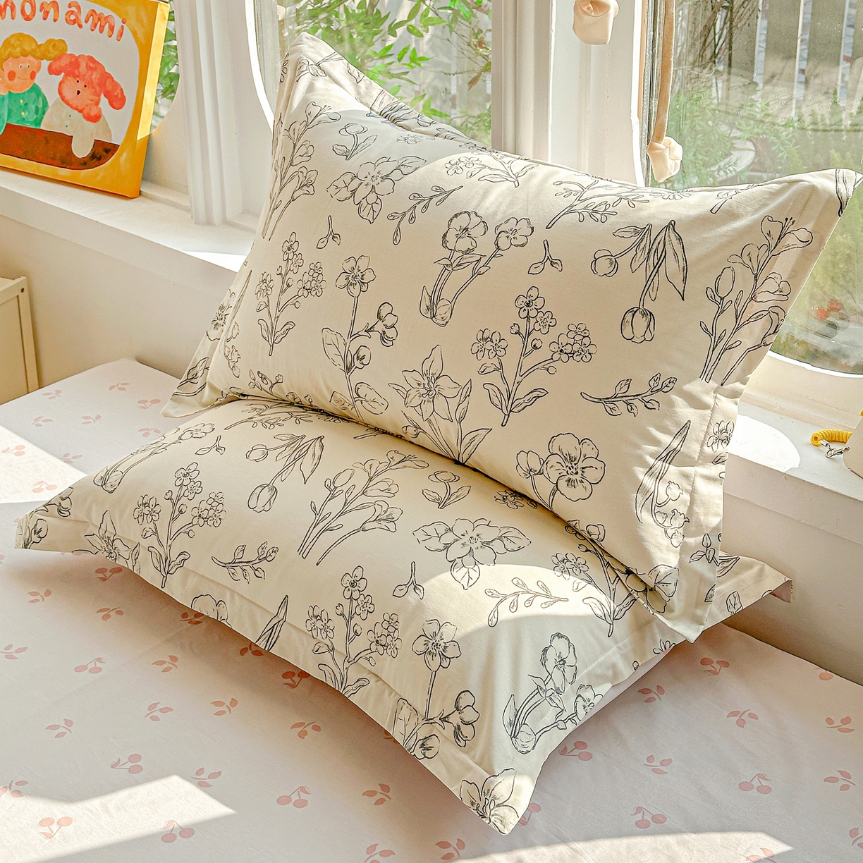 91家纺网 家纺一手货源 找家纺 佳汐蓝家纺 2026新款全棉纯棉加厚13376印花单品枕套 枕套单件 沫恋