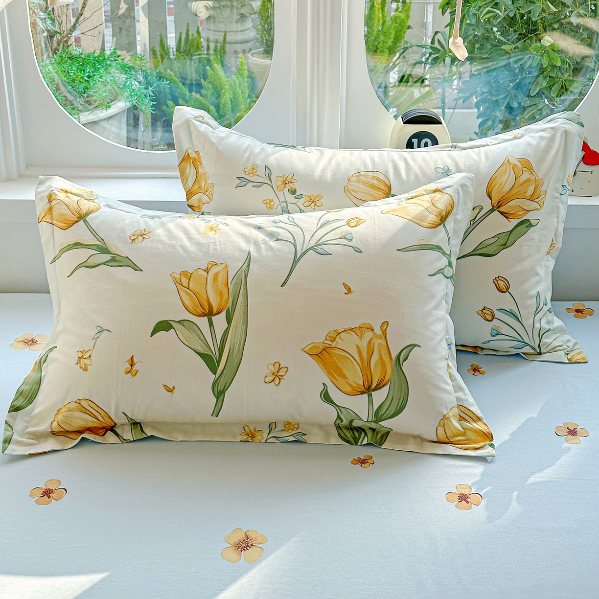 91家纺网 家纺一手货源 找家纺 佳汐蓝家纺 2026新款全棉纯棉加厚13376印花单品枕套 枕套单件 沐浴暖阳