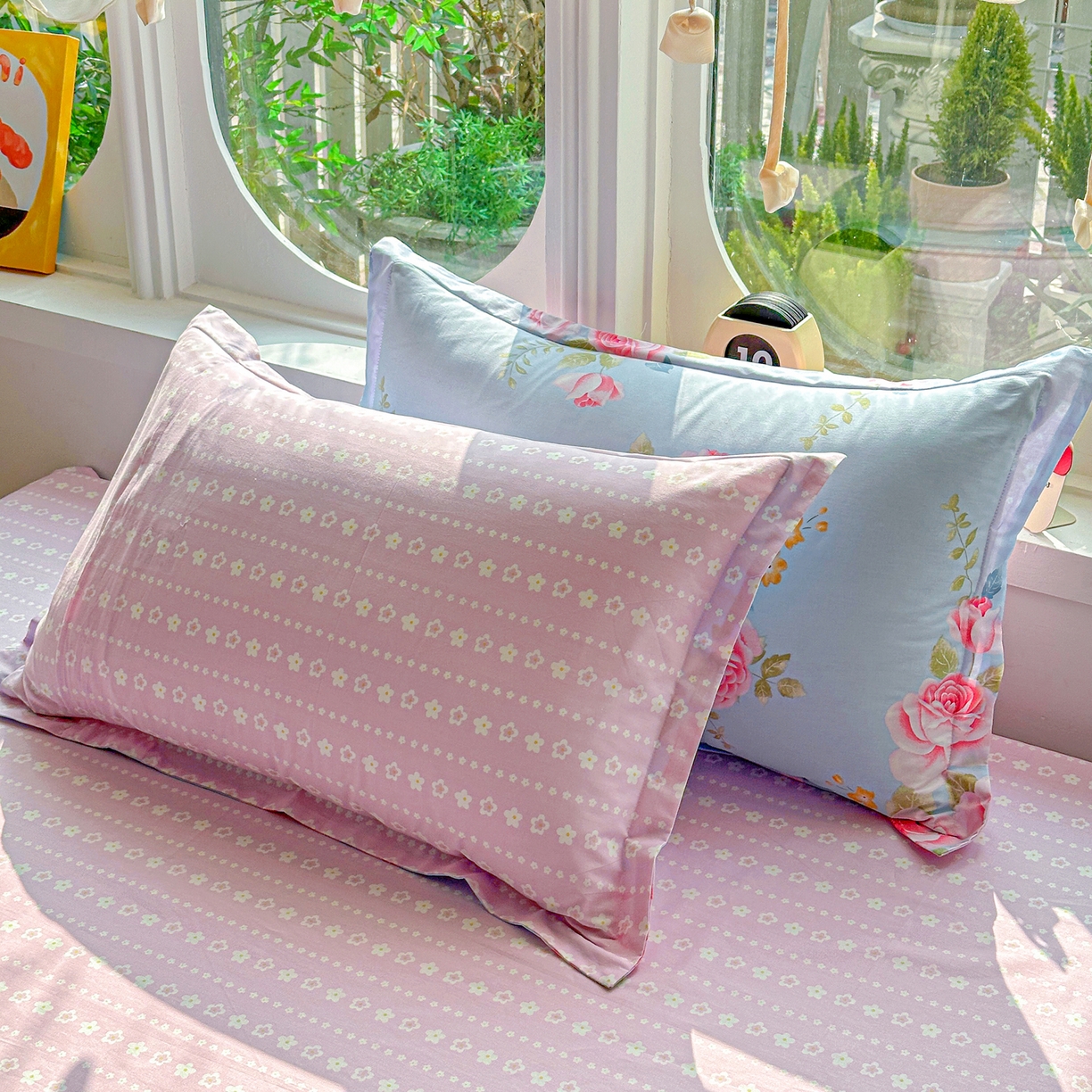 佳汐蓝家纺 2026新款全棉纯棉加厚13376印花单品枕套 枕套单件 暮色蔷薇