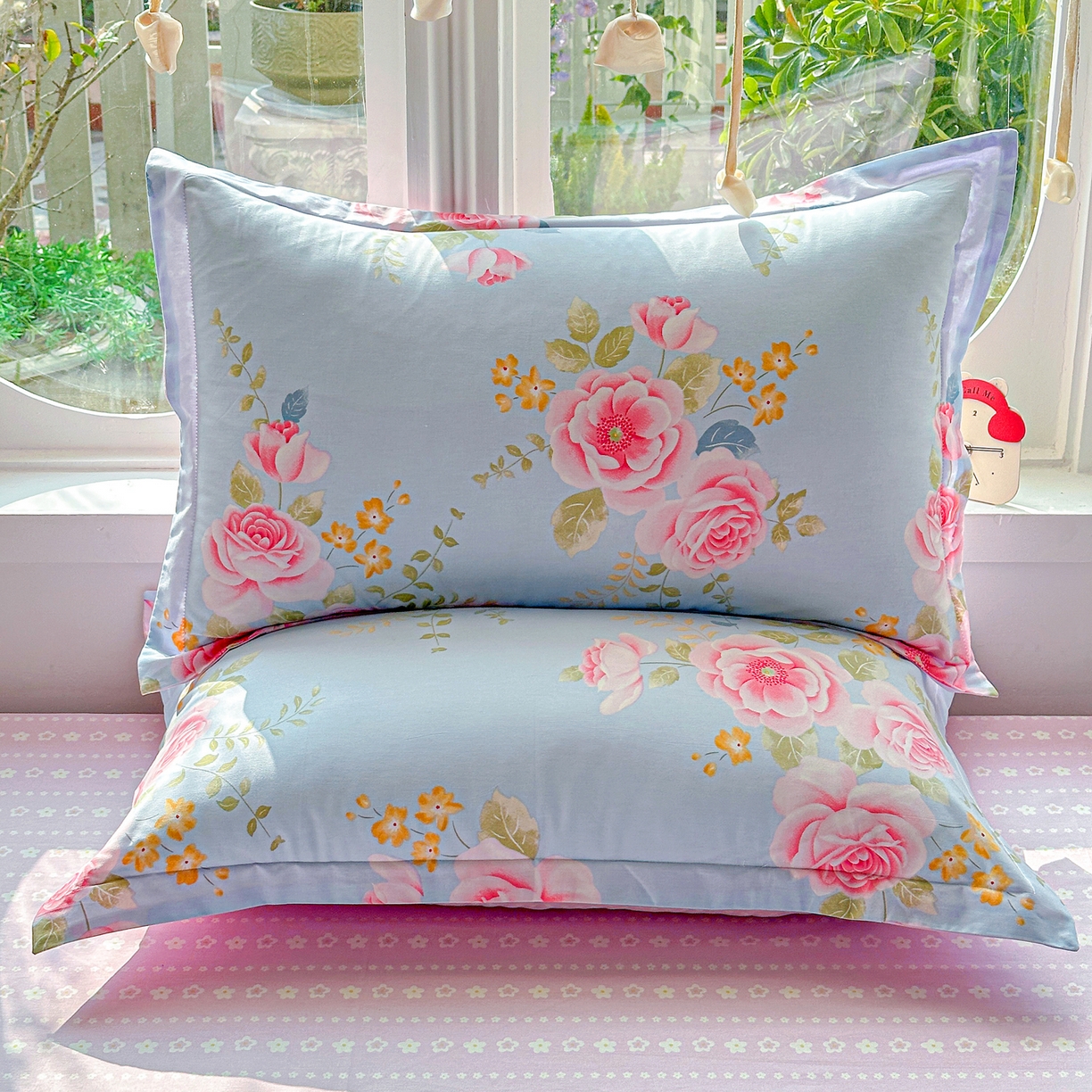 91家纺网 家纺一手货源 找家纺 佳汐蓝家纺 2026新款全棉纯棉加厚13376印花单品枕套 枕套单件 暮色蔷薇