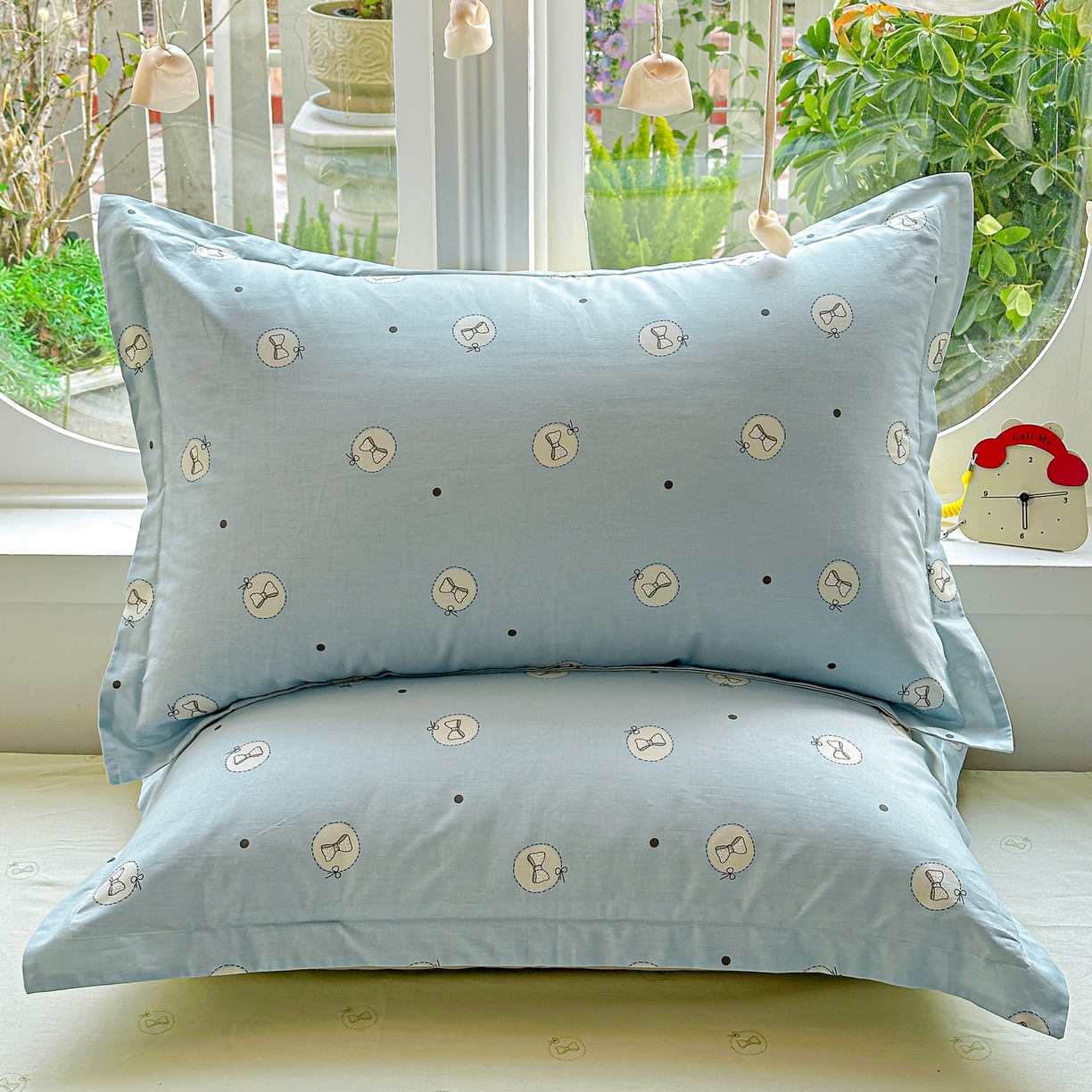 91家纺网 家纺一手货源 找家纺 佳汐蓝家纺 2026新款全棉纯棉加厚13376印花单品枕套 枕套单件 奶油蝴蝶结