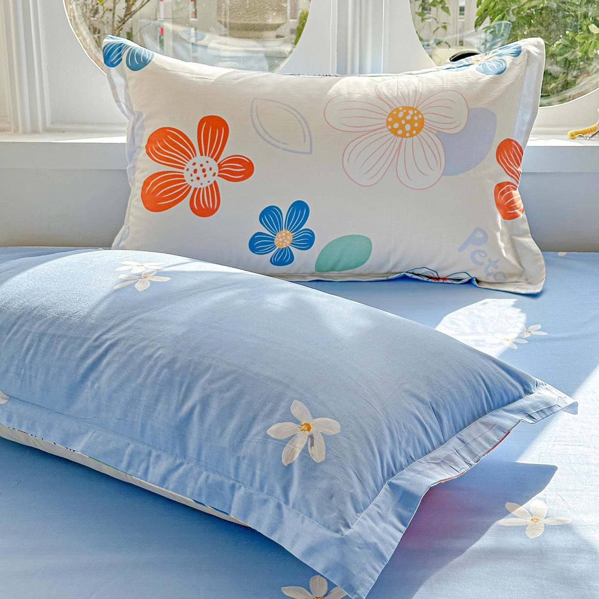 91家纺网 家纺一手货源 找家纺 佳汐蓝家纺 2026新款全棉纯棉加厚13376印花单品枕套 枕套单件 暖阳情调