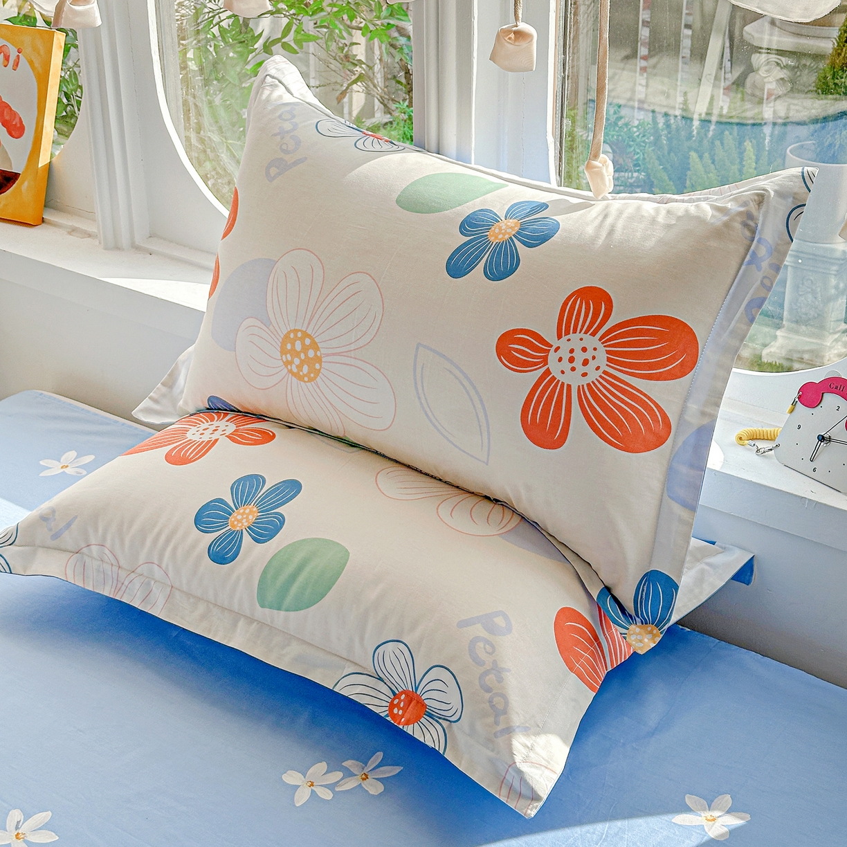 91家纺网 家纺一手货源 找家纺 佳汐蓝家纺 2026新款全棉纯棉加厚13376印花单品枕套 枕套单件 暖阳情调