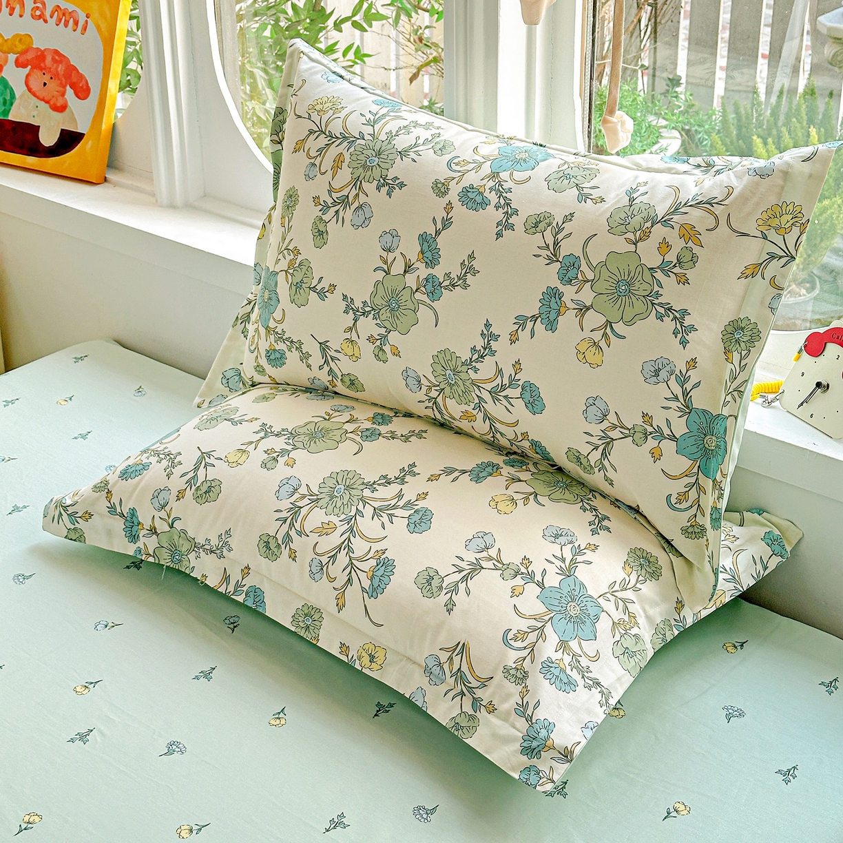 91家纺网 家纺一手货源 找家纺 佳汐蓝家纺 2026新款全棉纯棉加厚13376印花单品枕套 枕套单件 浅影落香