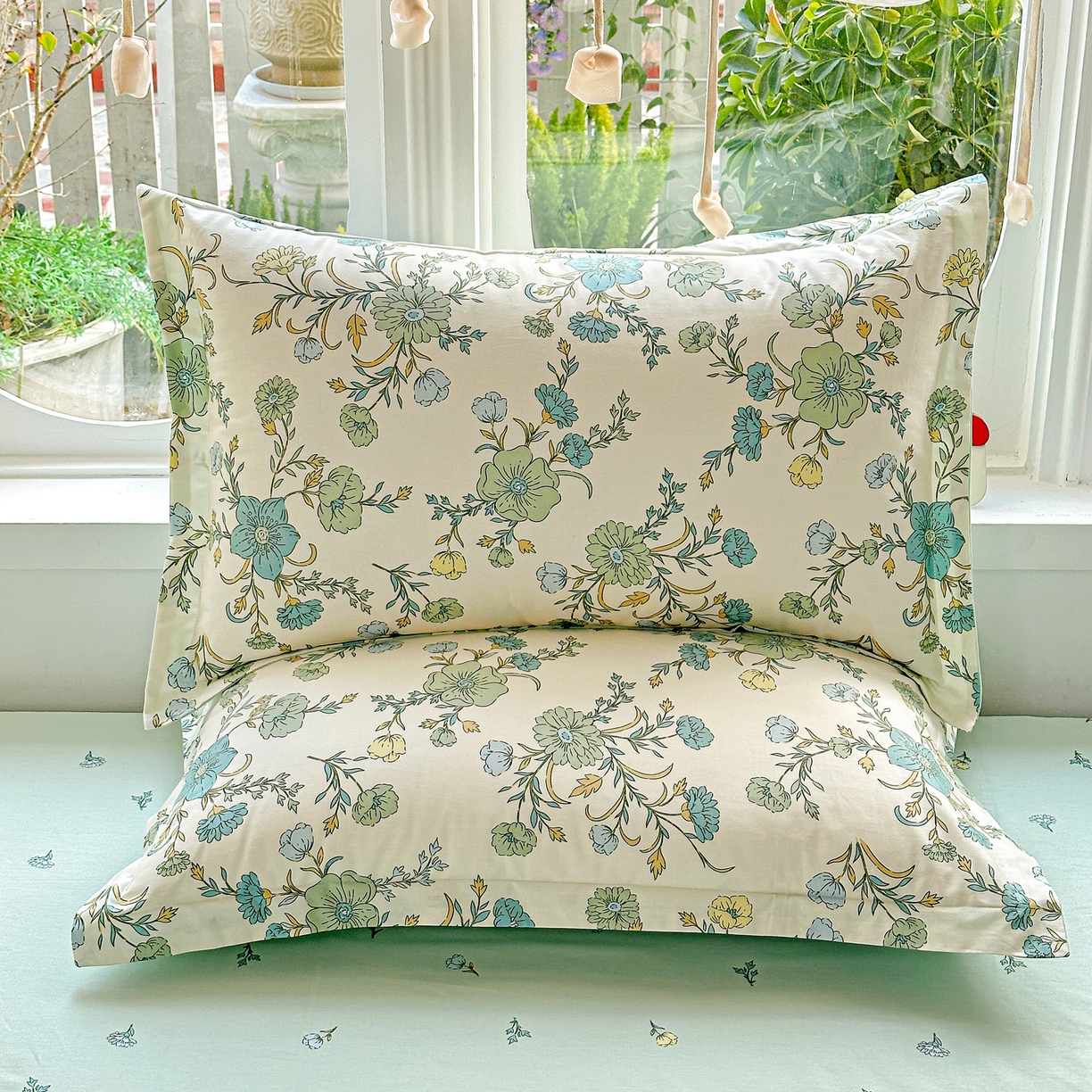 91家纺网 家纺一手货源 找家纺 佳汐蓝家纺 2026新款全棉纯棉加厚13376印花单品枕套 枕套单件 浅影落香