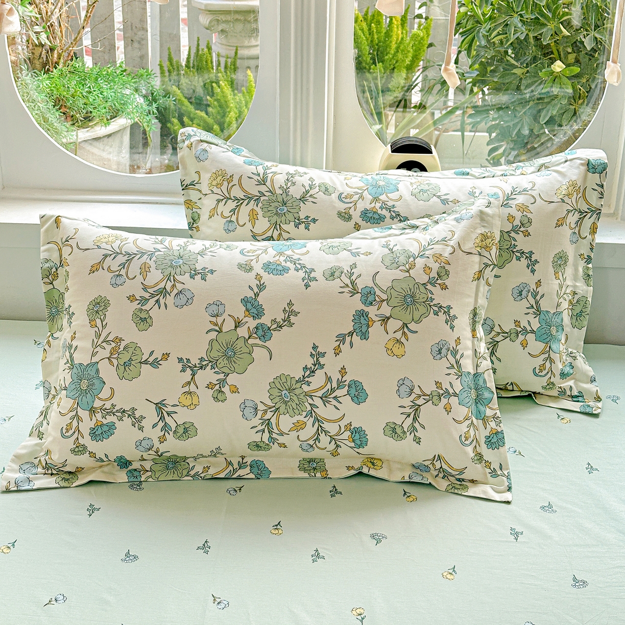 91家纺网 家纺一手货源 找家纺 佳汐蓝家纺 2026新款全棉纯棉加厚13376印花单品枕套 枕套单件 浅影落香