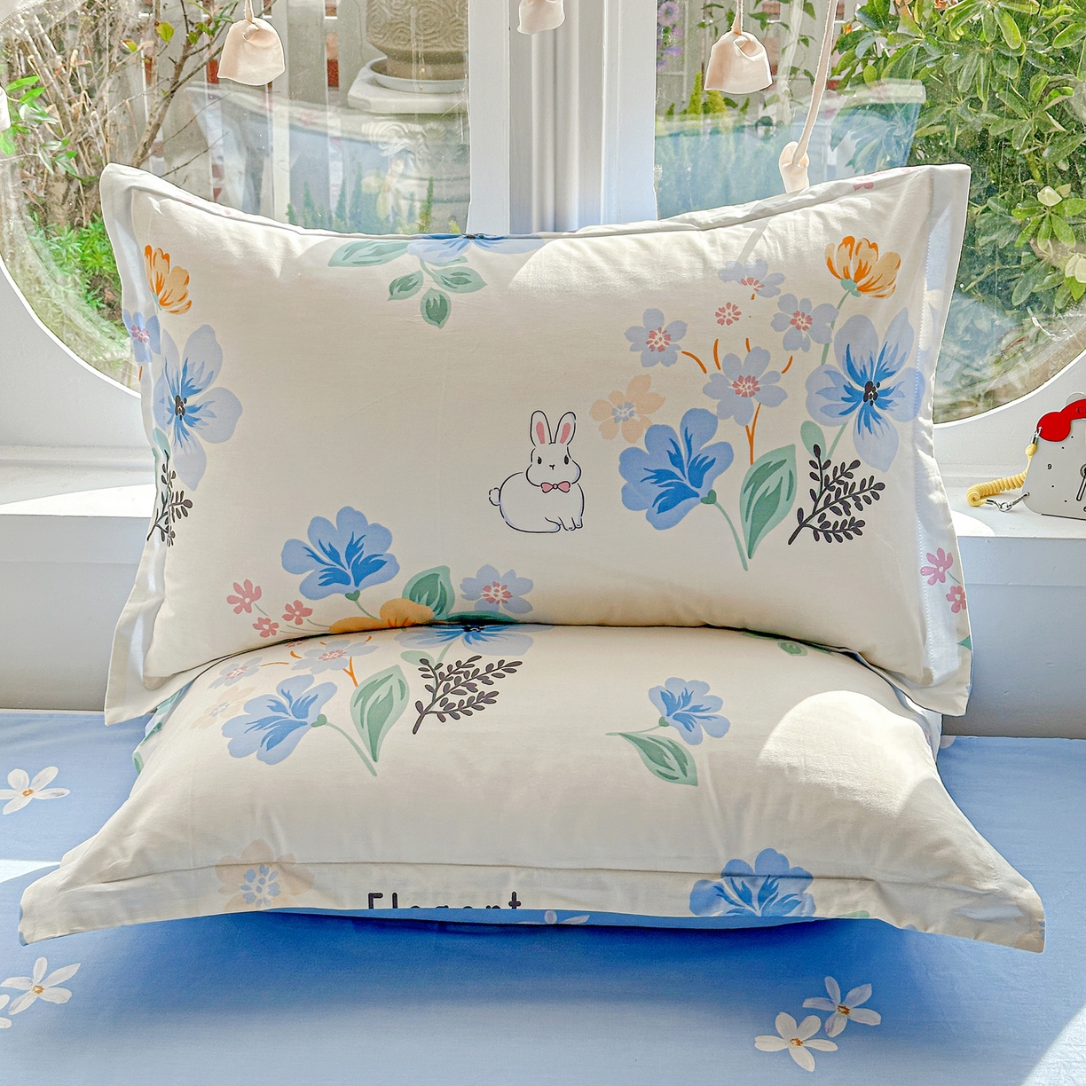 91家纺网 家纺一手货源 找家纺 佳汐蓝家纺 2026新款全棉纯棉加厚13376印花单品枕套 枕套单件 若薇