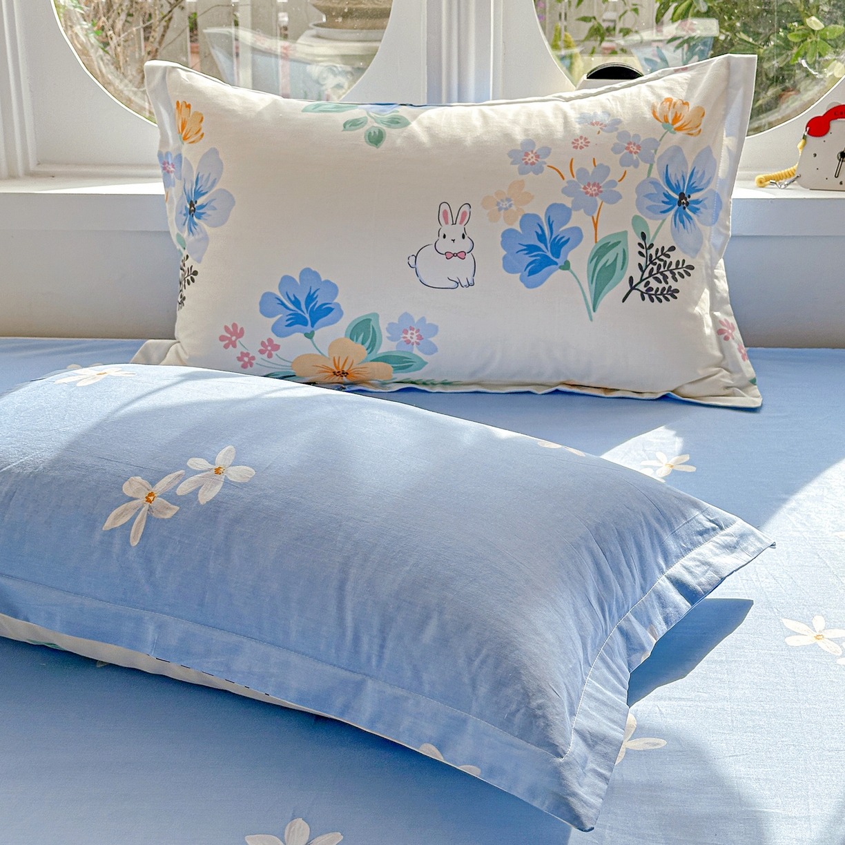 91家纺网 家纺一手货源 找家纺 佳汐蓝家纺 2026新款全棉纯棉加厚13376印花单品枕套 枕套单件 若薇