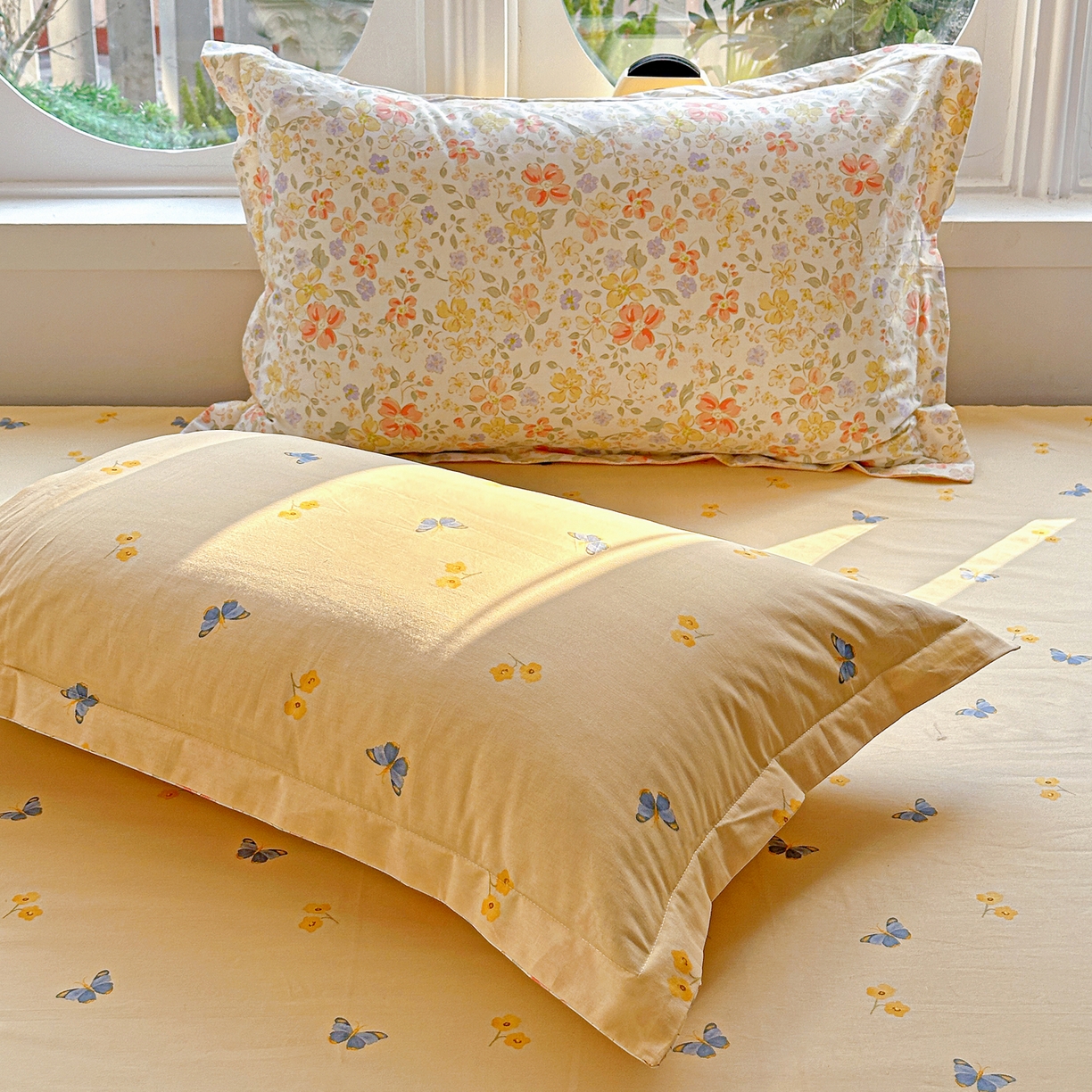 91家纺网 家纺一手货源 找家纺 佳汐蓝家纺 2026新款全棉纯棉加厚13376印花单品枕套 枕套单件 森恋花开