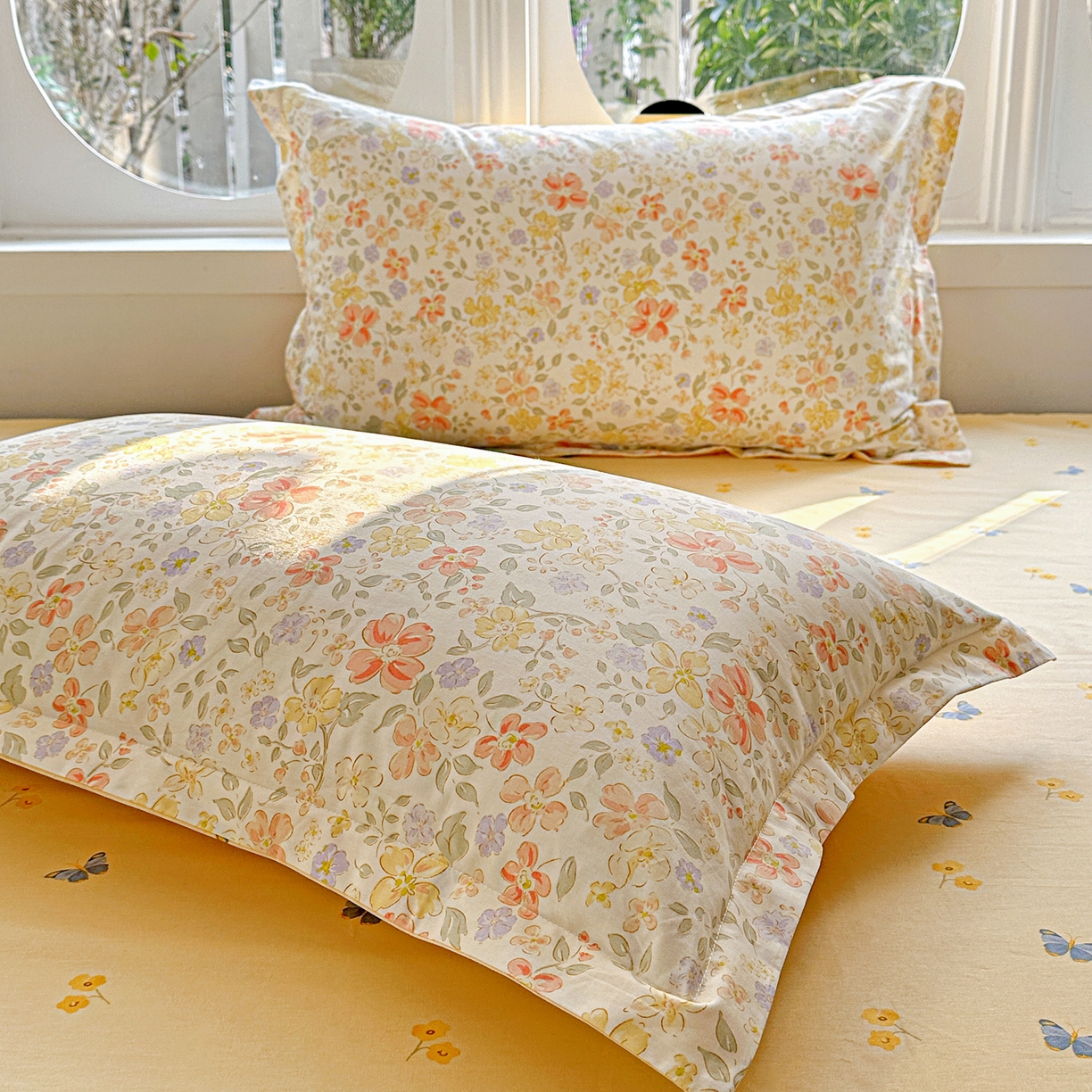 91家纺网 家纺一手货源 找家纺 佳汐蓝家纺 2026新款全棉纯棉加厚13376印花单品枕套 枕套单件 森恋花开