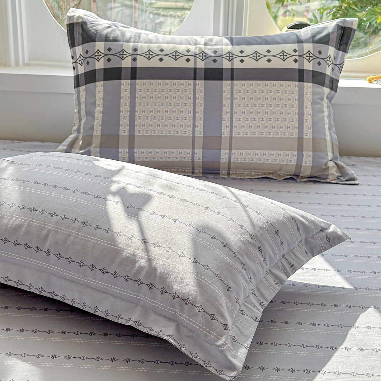 91家纺网 家纺一手货源 找家纺 佳汐蓝家纺 2026新款全棉纯棉加厚13376印花单品枕套 枕套单件 协奏曲