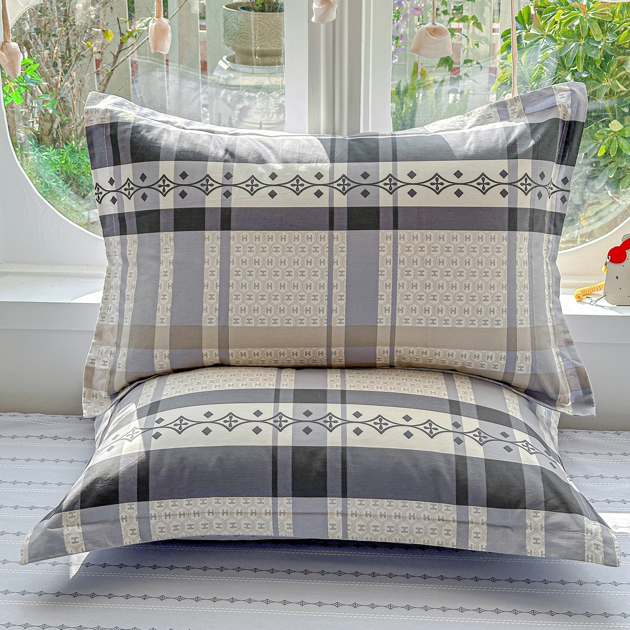 91家纺网 家纺一手货源 找家纺 佳汐蓝家纺 2026新款全棉纯棉加厚13376印花单品枕套 枕套单件 协奏曲