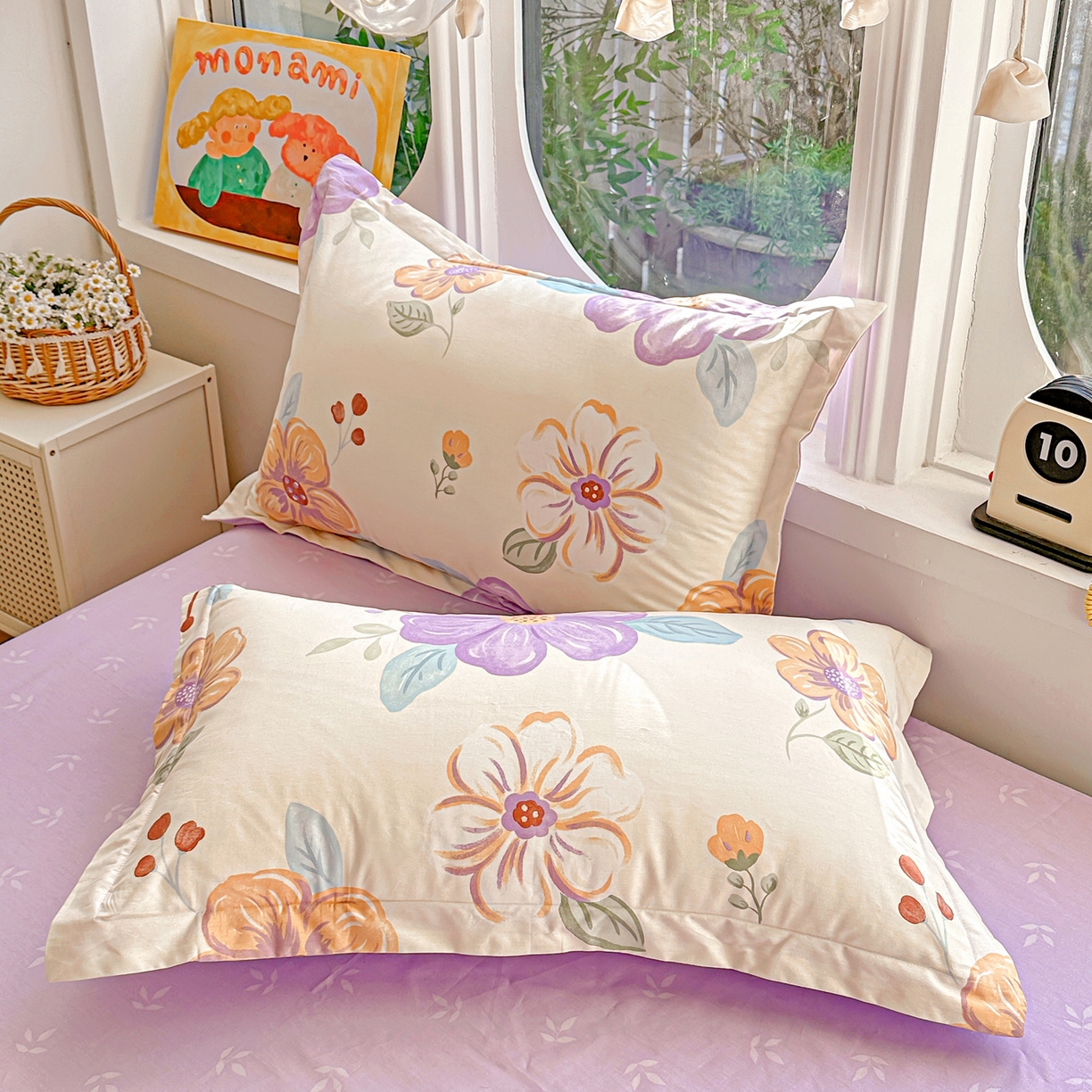 91家纺网 家纺一手货源 找家纺 佳汐蓝家纺 2026新款全棉纯棉加厚13376印花单品枕套 枕套单件 心怡如初