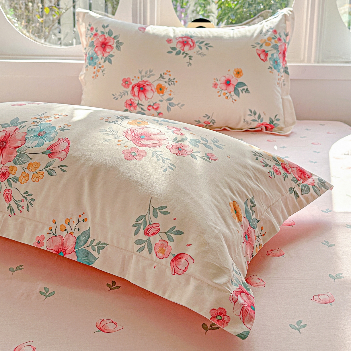 91家纺网 家纺一手货源 找家纺 佳汐蓝家纺 2026新款全棉纯棉加厚13376印花单品枕套 枕套单件 馨兰