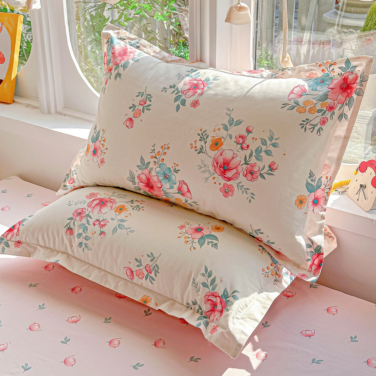 91家纺网 家纺一手货源 找家纺 佳汐蓝家纺 2026新款全棉纯棉加厚13376印花单品枕套 枕套单件 馨兰