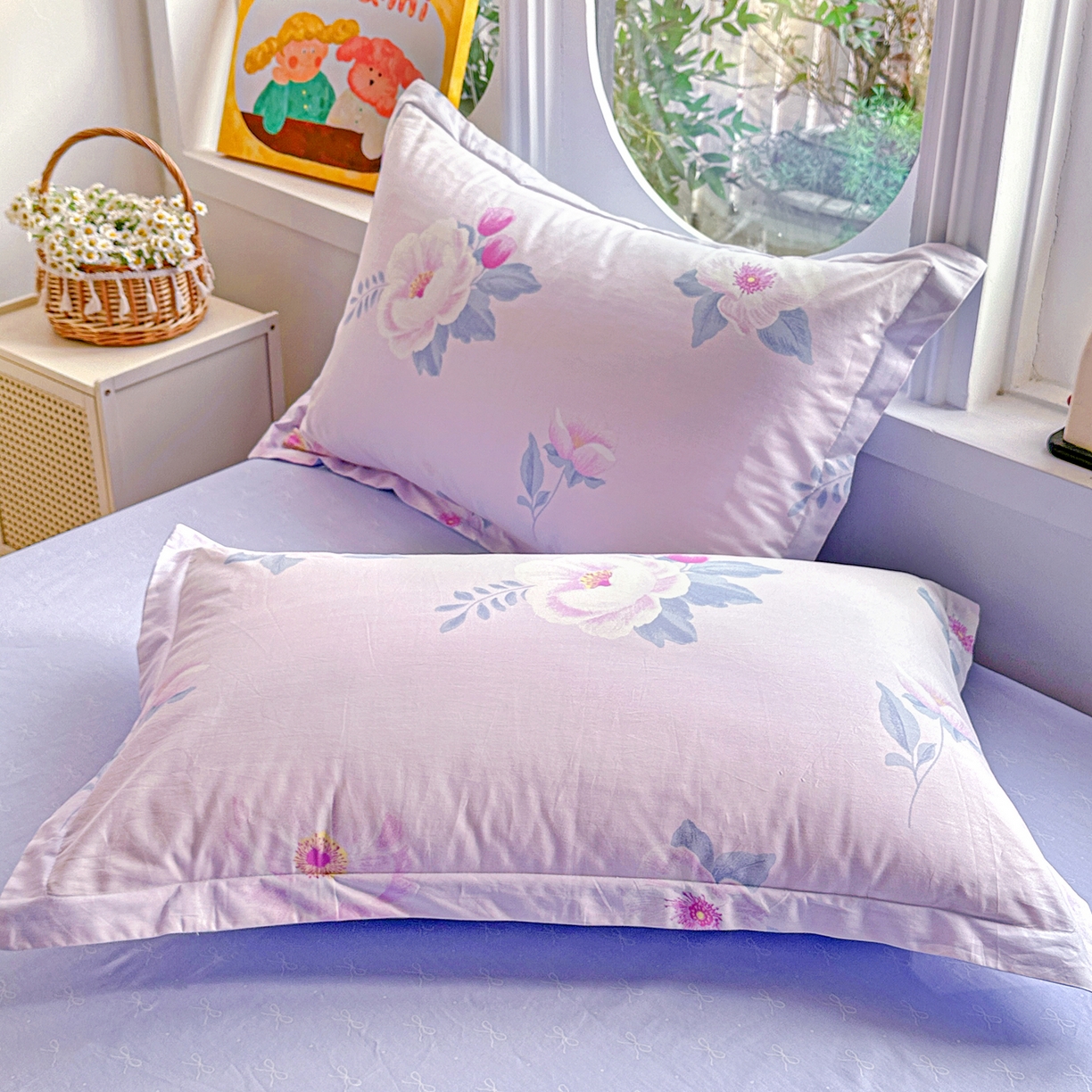 91家纺网 家纺一手货源 找家纺 佳汐蓝家纺 2026新款全棉纯棉加厚13376印花单品枕套 枕套单件 星漫