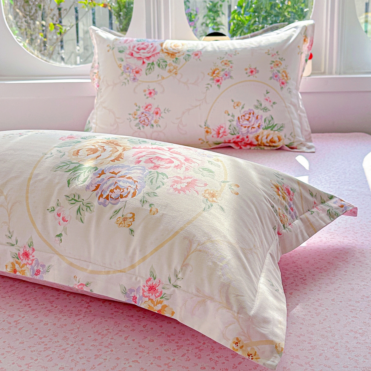 91家纺网 家纺一手货源 找家纺 佳汐蓝家纺 2026新款全棉纯棉加厚13376印花单品枕套 枕套单件 杏雨寻春