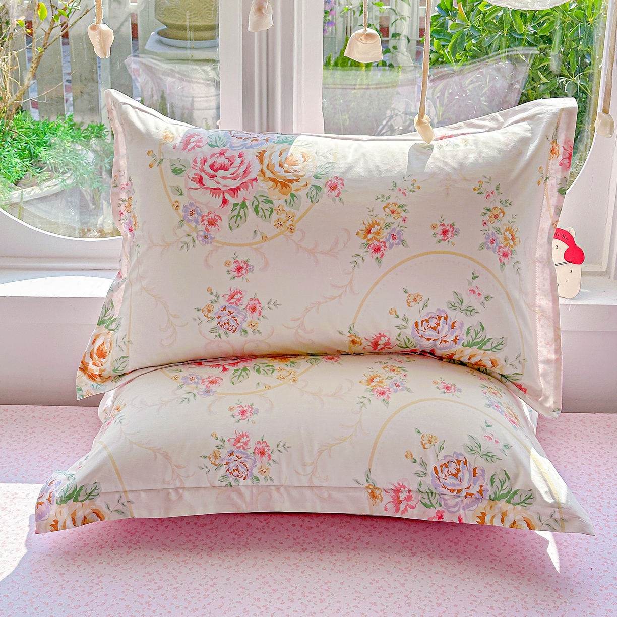 91家纺网 家纺一手货源 找家纺 佳汐蓝家纺 2026新款全棉纯棉加厚13376印花单品枕套 枕套单件 杏雨寻春