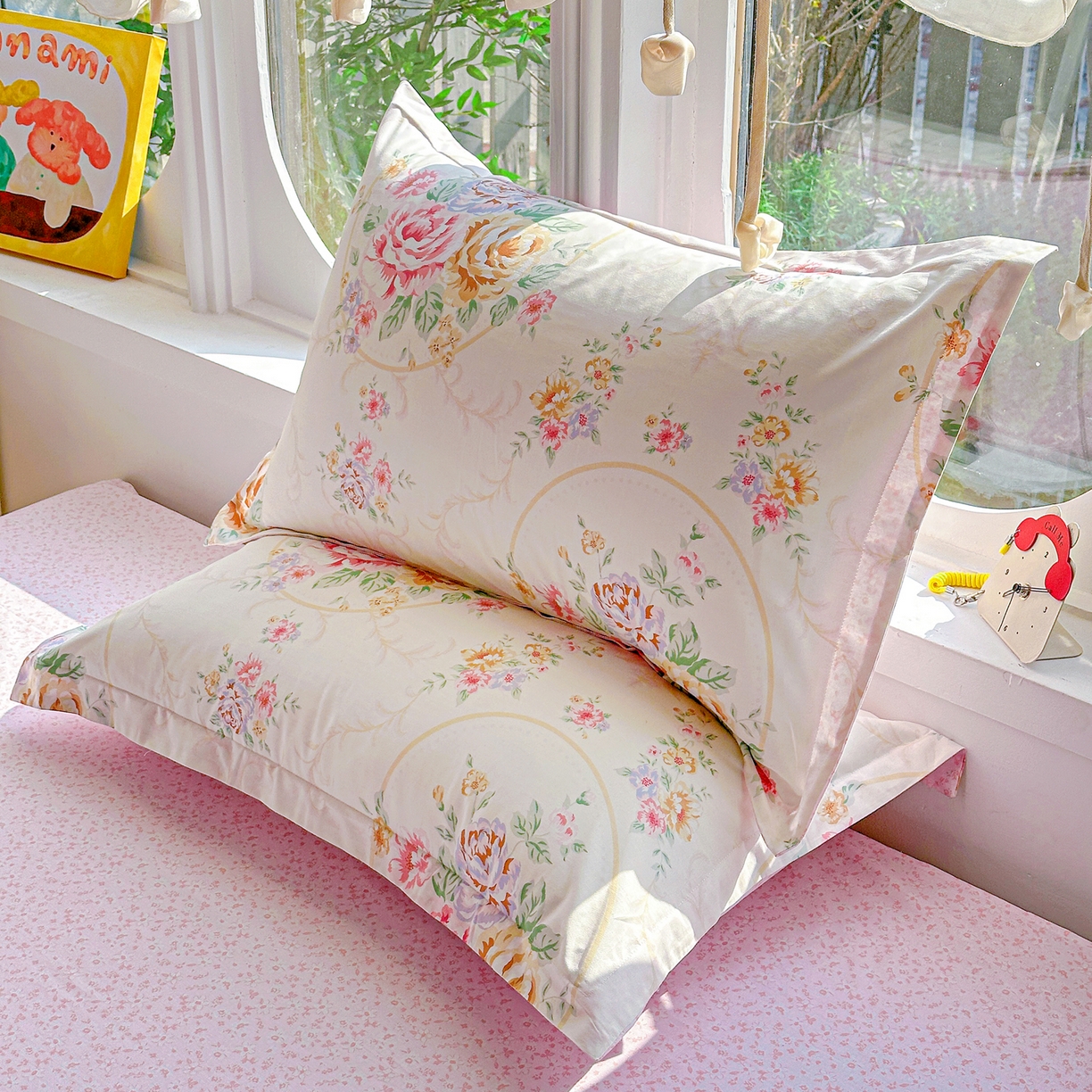 91家纺网 家纺一手货源 找家纺 佳汐蓝家纺 2026新款全棉纯棉加厚13376印花单品枕套 枕套单件 杏雨寻春