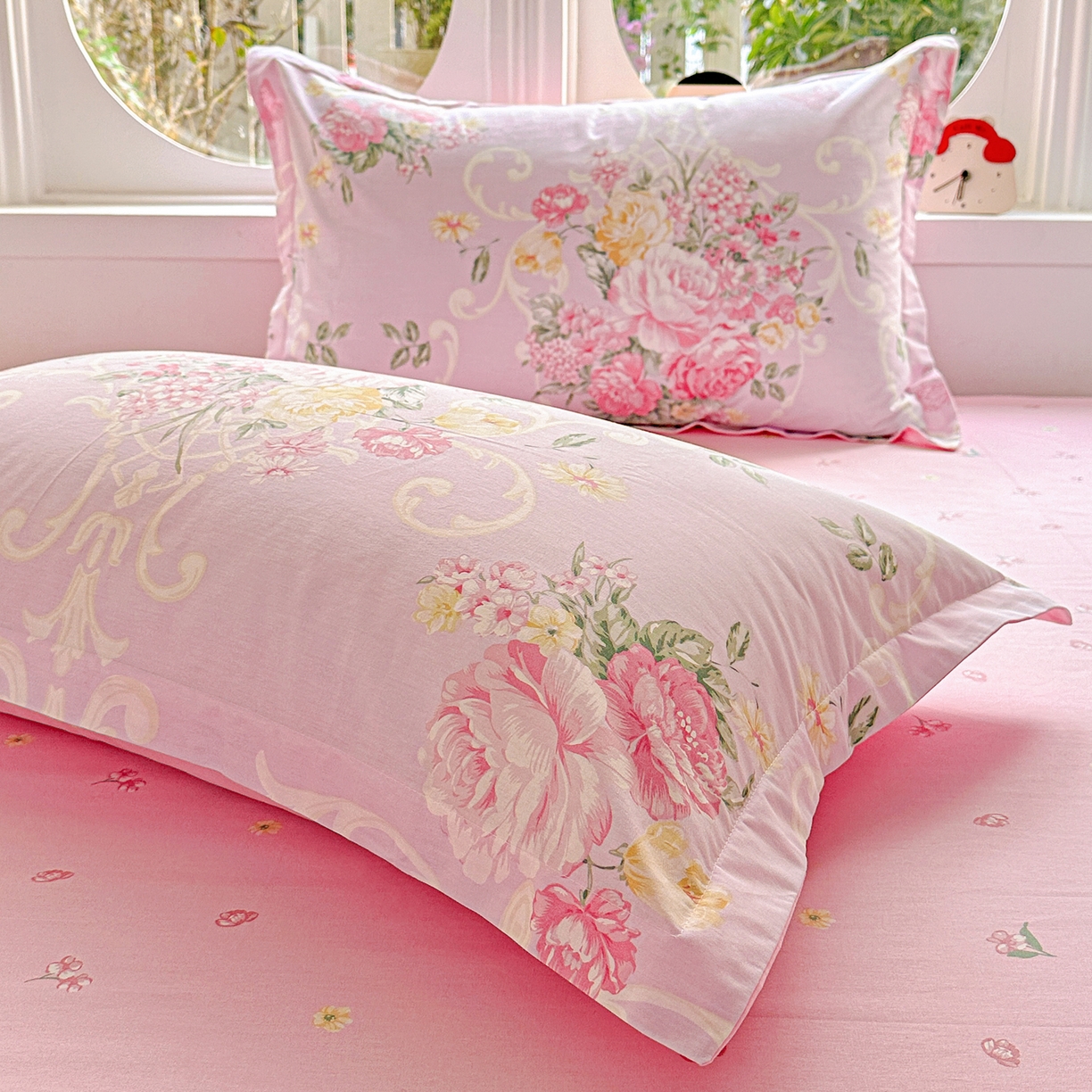 91家纺网 家纺一手货源 找家纺 佳汐蓝家纺 2026新款全棉纯棉加厚13376印花单品枕套 枕套单件 嫣语花开