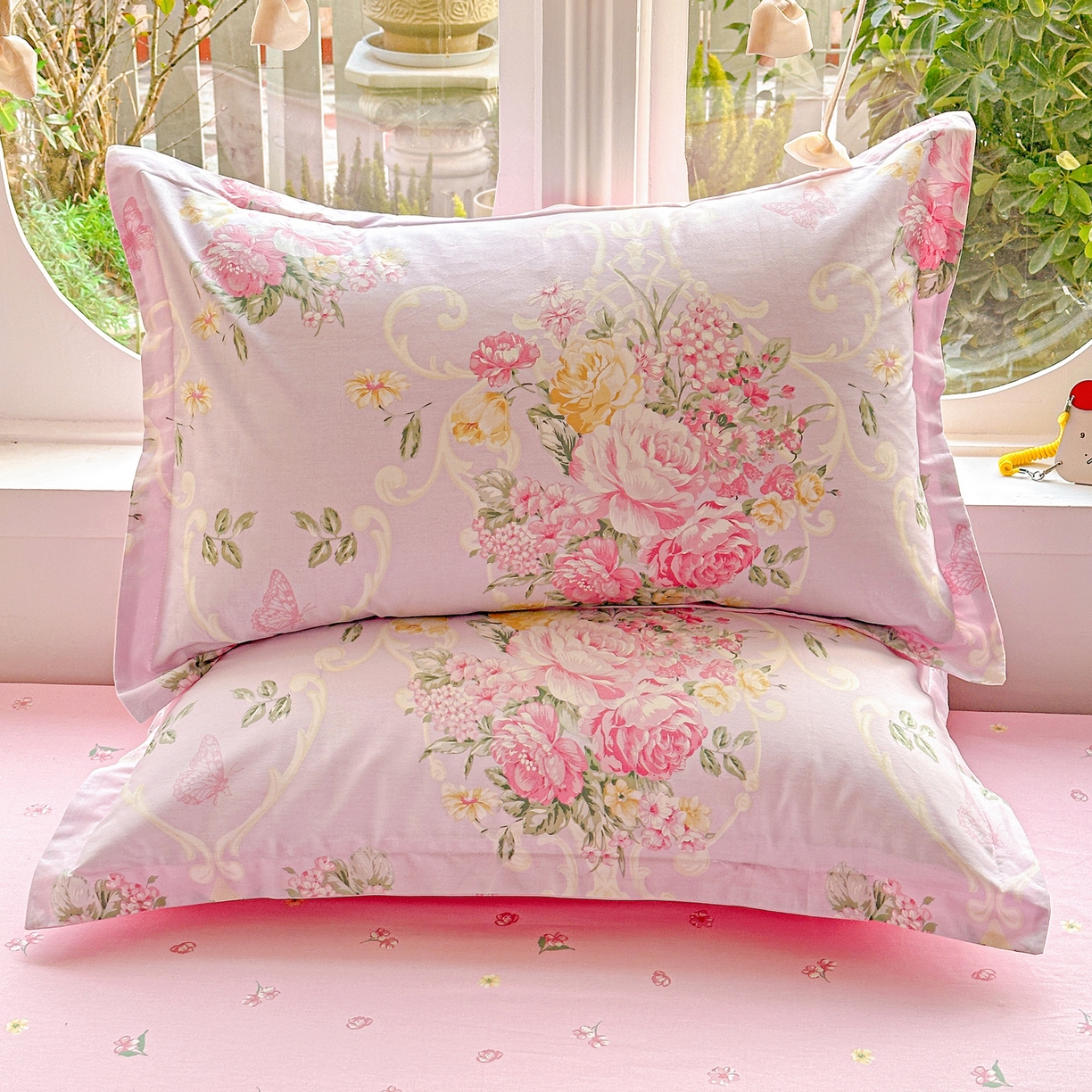 91家纺网 家纺一手货源 找家纺 佳汐蓝家纺 2026新款全棉纯棉加厚13376印花单品枕套 枕套单件 嫣语花开