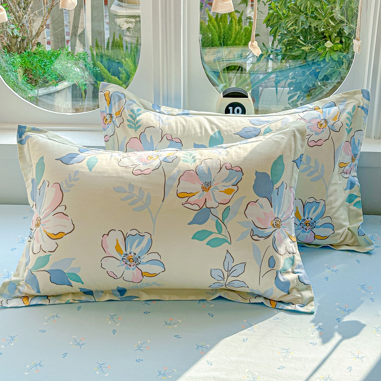 91家纺网 家纺一手货源 找家纺 佳汐蓝家纺 2026新款全棉纯棉加厚13376印花单品枕套 枕套单件 叶玲珑