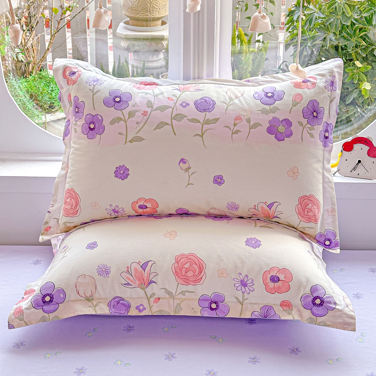 91家纺网 家纺一手货源 找家纺 佳汐蓝家纺 2026新款全棉纯棉加厚13376印花单品枕套 枕套单件 樱雪