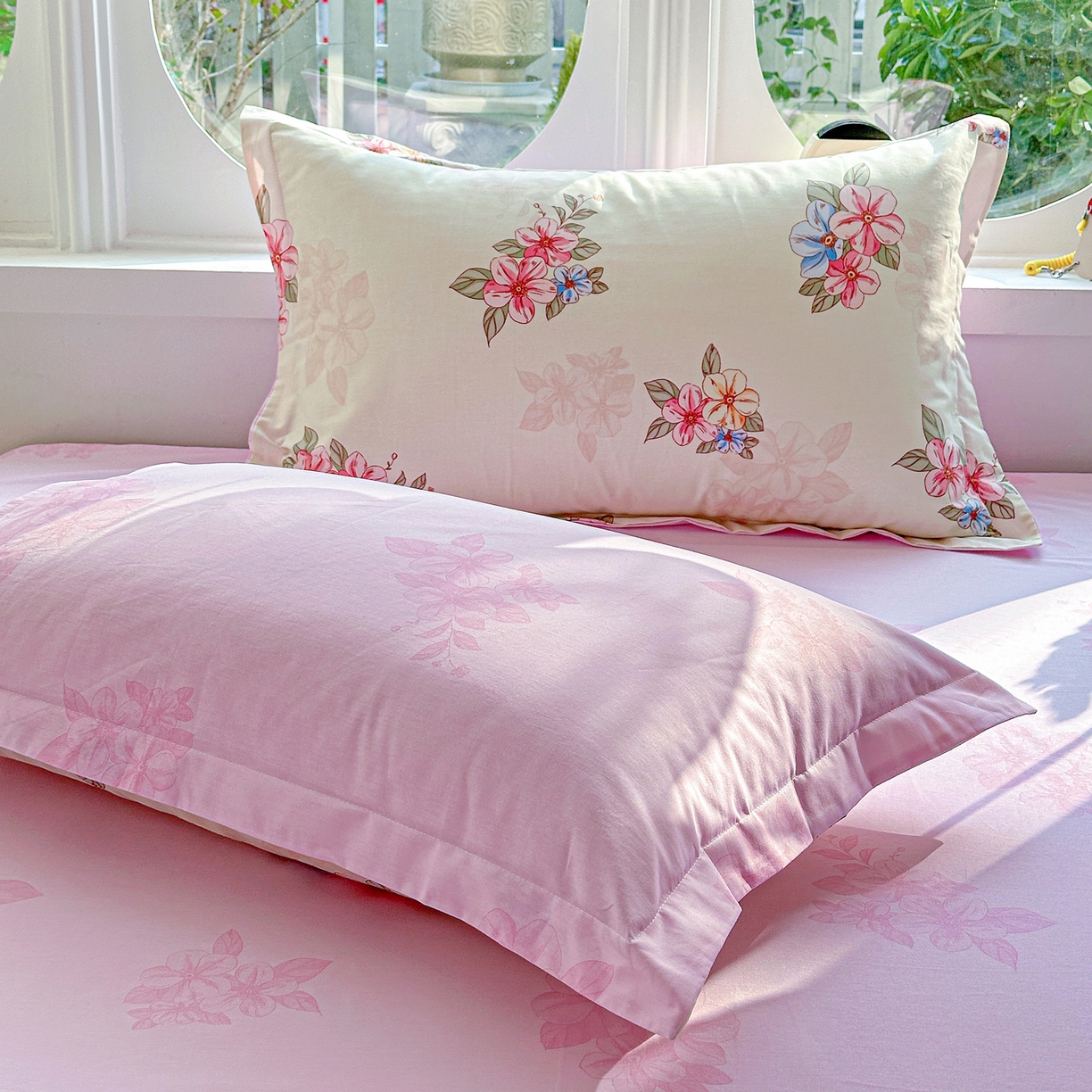 91家纺网 家纺一手货源 找家纺 佳汐蓝家纺 2026新款全棉纯棉加厚13376印花单品枕套 枕套单件 玉兰芬芳