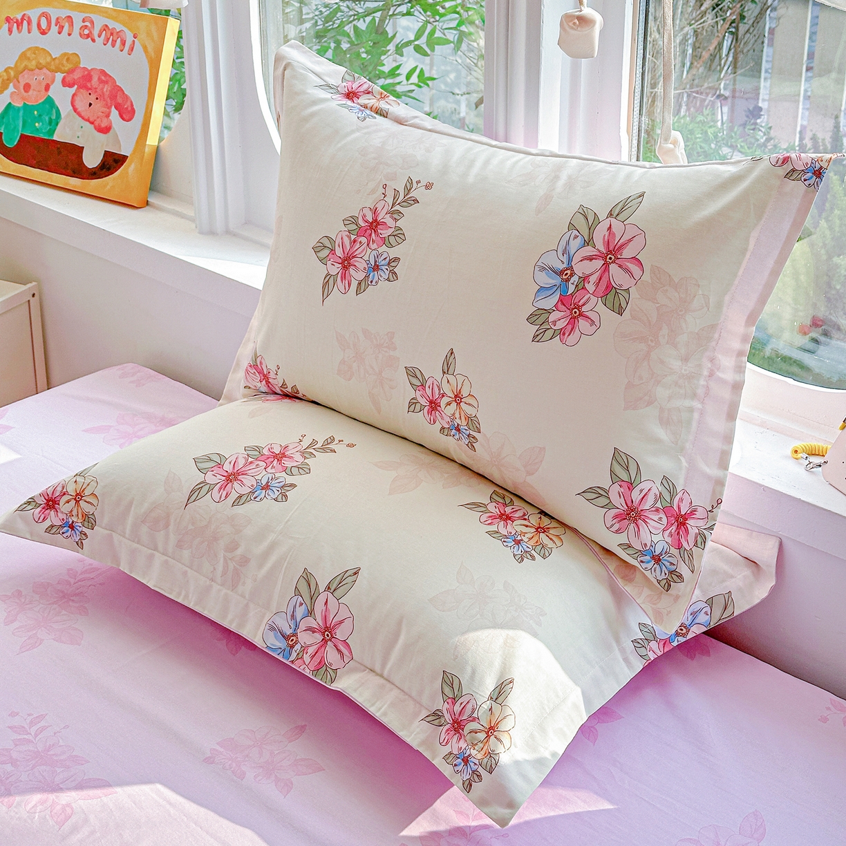 91家纺网 家纺一手货源 找家纺 佳汐蓝家纺 2026新款全棉纯棉加厚13376印花单品枕套 枕套单件 玉兰芬芳