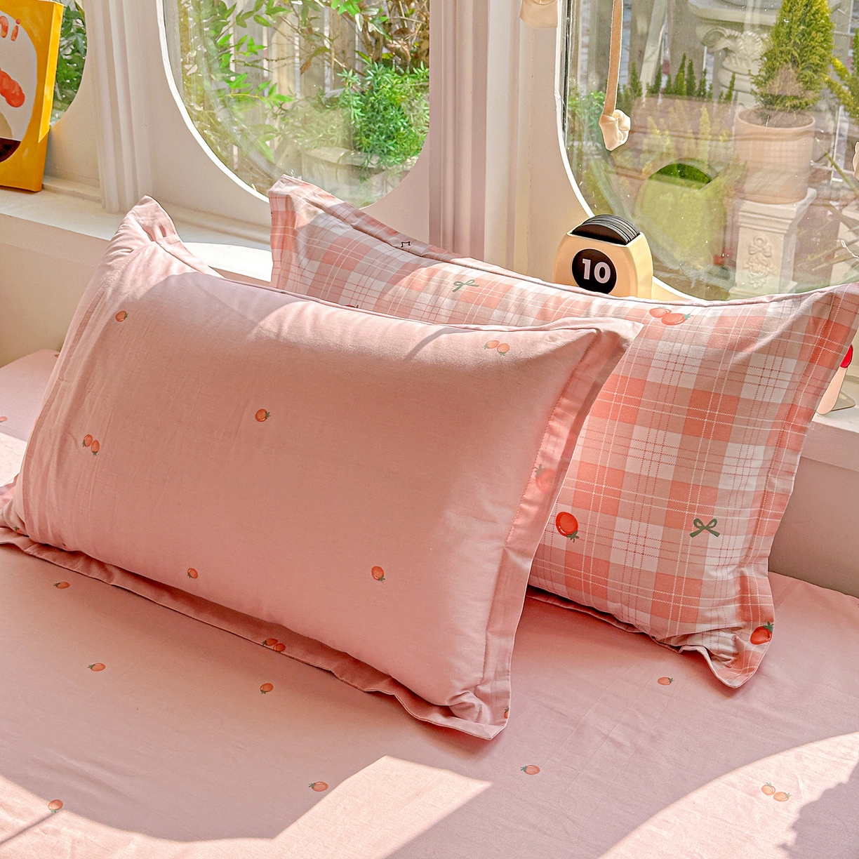 佳汐蓝家纺 2026新款全棉纯棉加厚13376印花单品枕套 枕套单件 早安