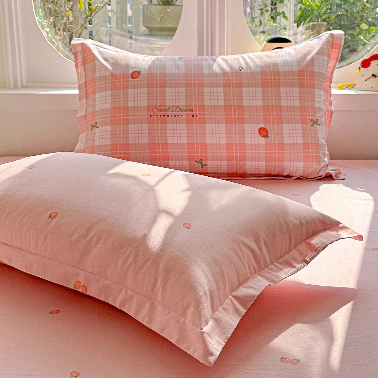 91家纺网 家纺一手货源 找家纺 佳汐蓝家纺 2026新款全棉纯棉加厚13376印花单品枕套 枕套单件 早安