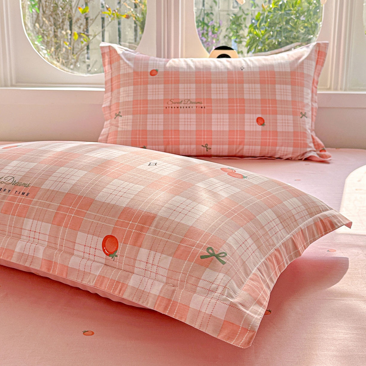 91家纺网 家纺一手货源 找家纺 佳汐蓝家纺 2026新款全棉纯棉加厚13376印花单品枕套 枕套单件 早安