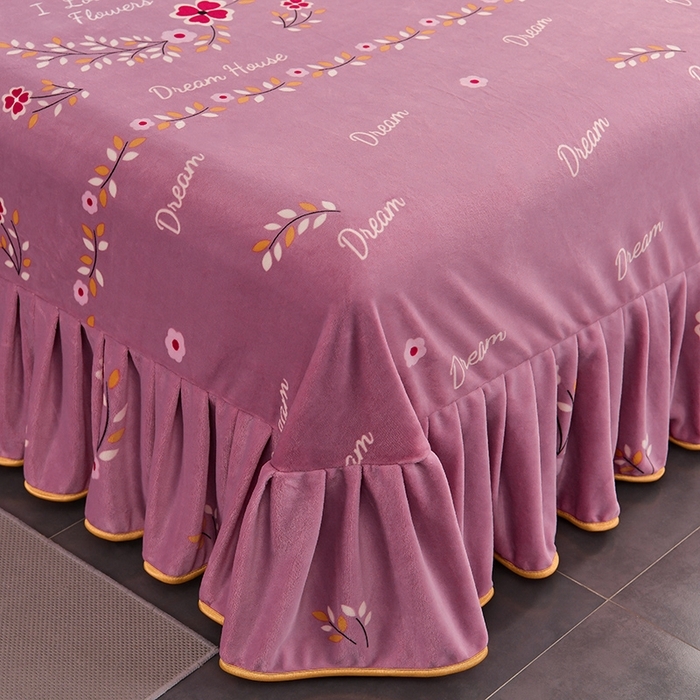 91家纺网 家纺一手货源 找家纺 诺梵家纺 2025新款8斤加厚保暖金貂绒牛奶绒印花四件套  向阳花开粉