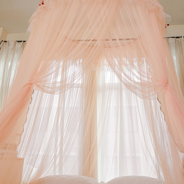 91家纺网 家纺一手货源 找家纺 （总）雪姿家纺 2026新款圆顶公主风落地蚊帐-樱之恋