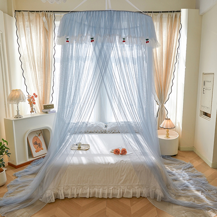 91家纺网 家纺一手货源 找家纺 （总）雪姿家纺 2026新款圆顶公主风落地蚊帐-樱之恋