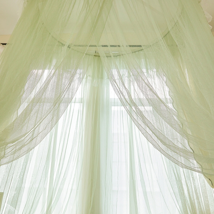 91家纺网 家纺一手货源 找家纺 雪姿家纺 2026新款圆顶公主风落地蚊帐-樱之恋 樱之恋-抹茶绿