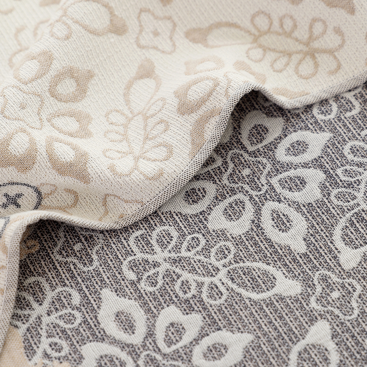 91家纺网 家纺一手货源 找家纺 朴尔家纺-毛巾被 2026新品多彩棉素雅色织提花纯棉纱布枕巾 浮生花