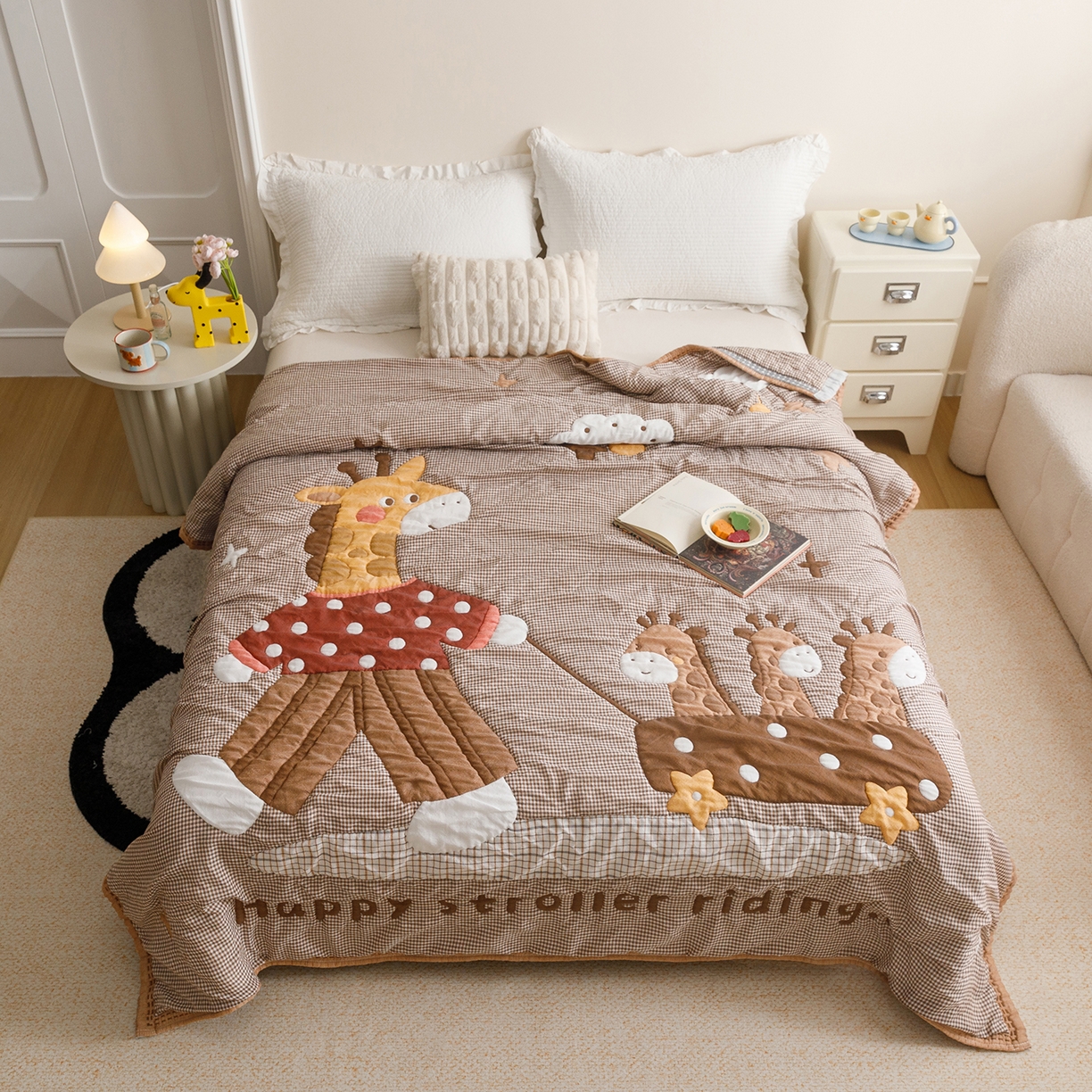 91家纺网 家纺一手货源 找家纺 （总）朴尔家纺-毛巾被 2026新品纯棉云朵棉卡通独版十层加厚纱布泡芙被毛巾被