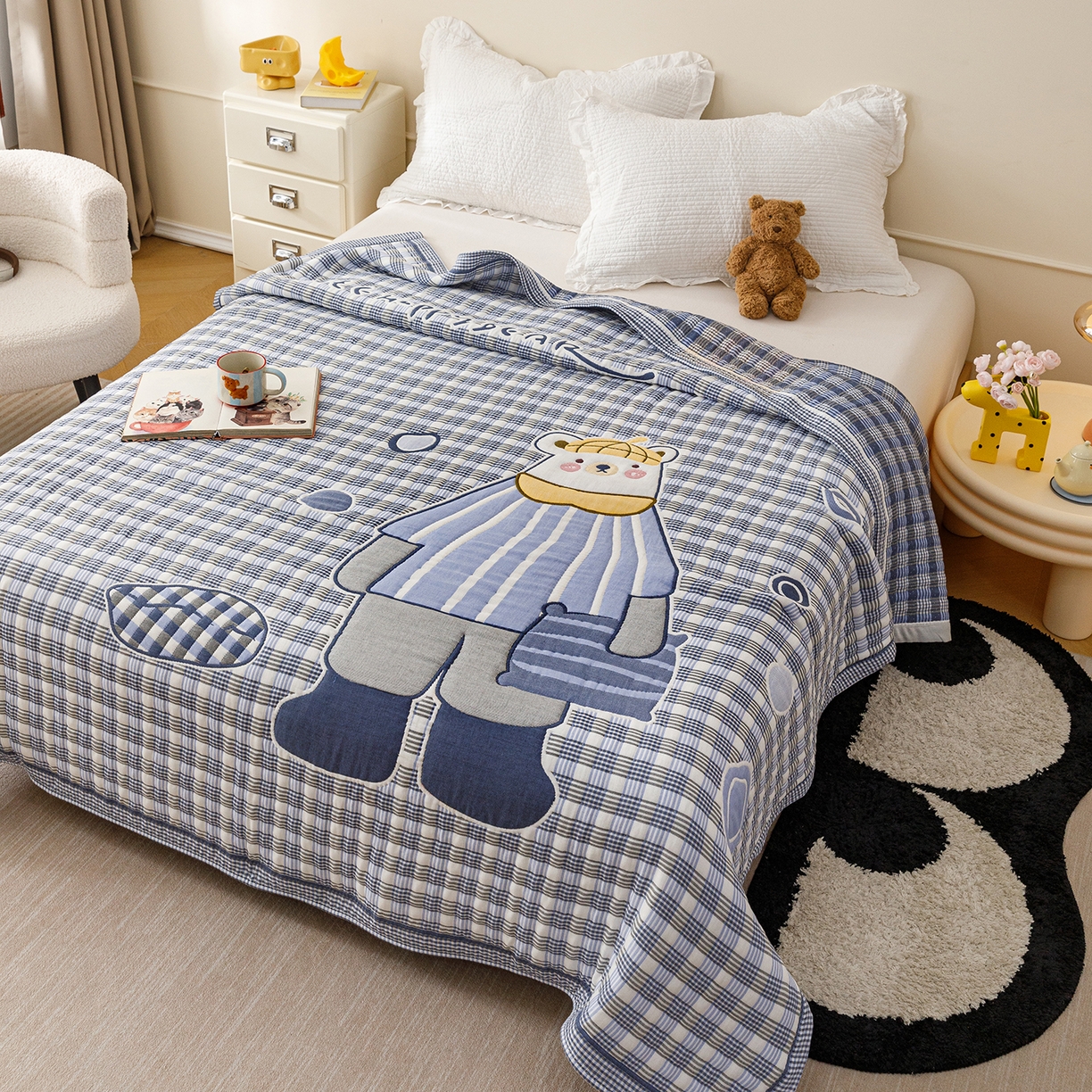 91家纺网 家纺一手货源 找家纺 （总）朴尔家纺-毛巾被 2026新品十层轻肤纯棉云朵棉色织提花纱布泡芙被毛巾被