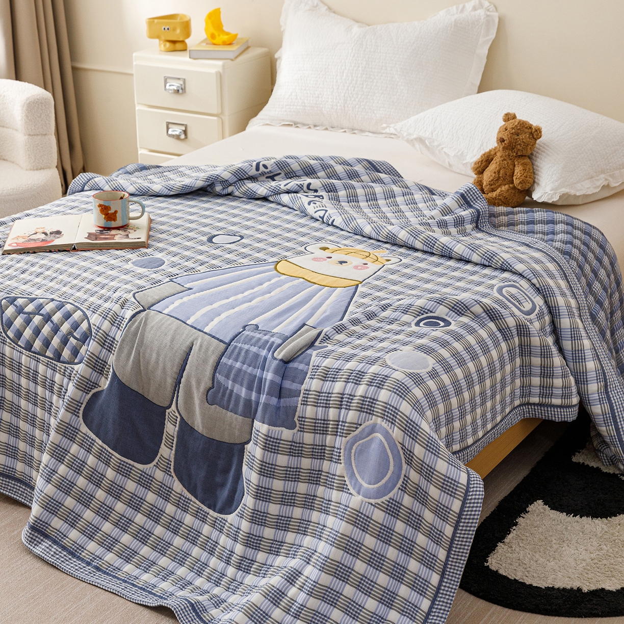 91家纺网 家纺一手货源 找家纺 （总）朴尔家纺-毛巾被 2026新品十层轻肤纯棉云朵棉色织提花纱布泡芙被毛巾被