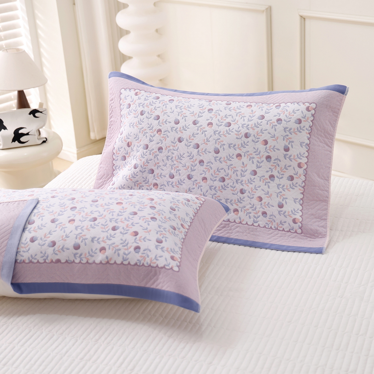 91家纺网 家纺一手货源 找家纺 （总）朴尔家纺-毛巾被 2026新品小清新纯棉色织高密多层纱布枕巾