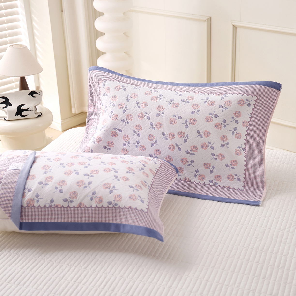 91家纺网 家纺一手货源 找家纺 （总）朴尔家纺-毛巾被 2026新品小清新纯棉色织高密多层纱布枕巾