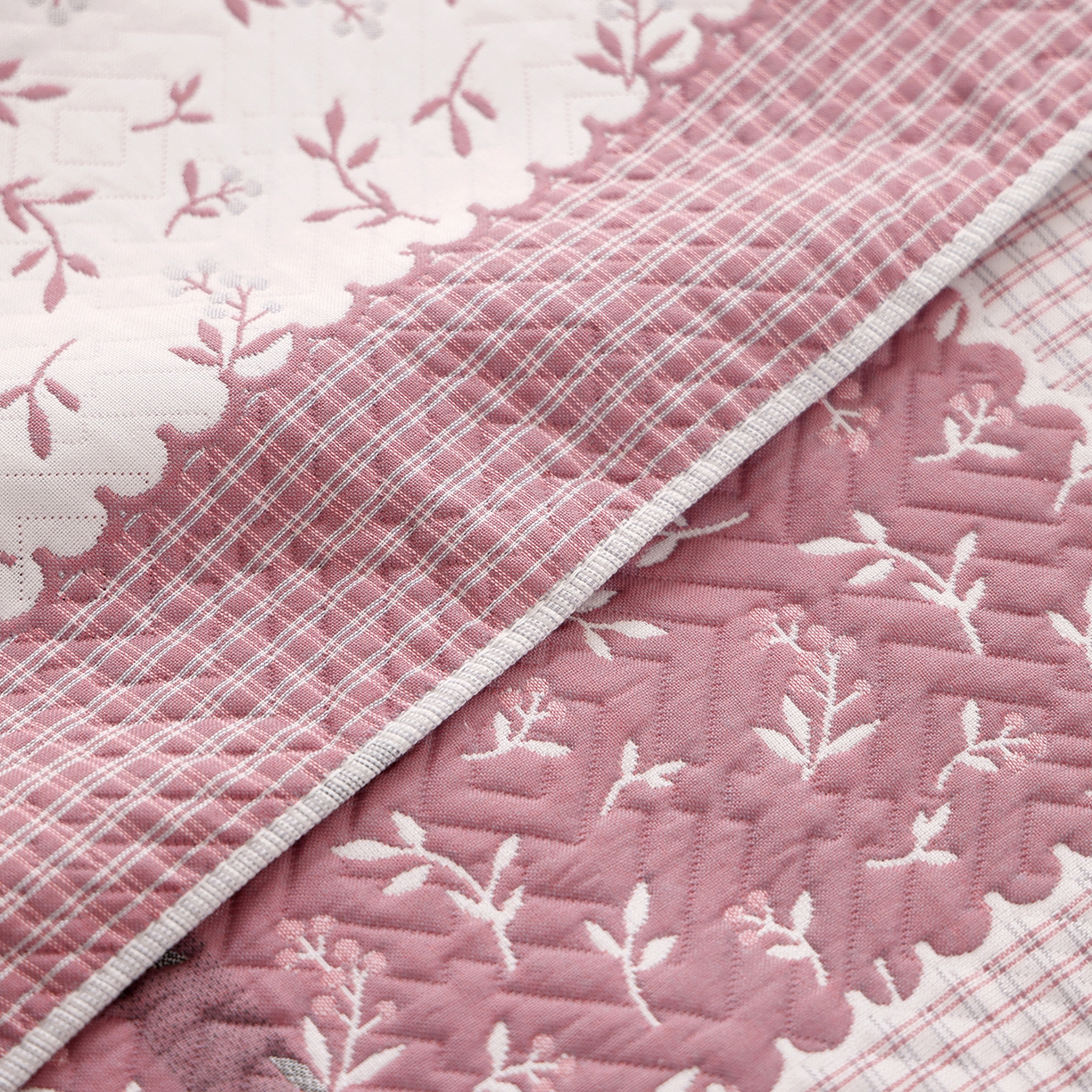 91家纺网 家纺一手货源 找家纺 朴尔家纺-毛巾被 2026新品小清新纯棉色织高密多层纱布枕巾 花韵南瓜-粉