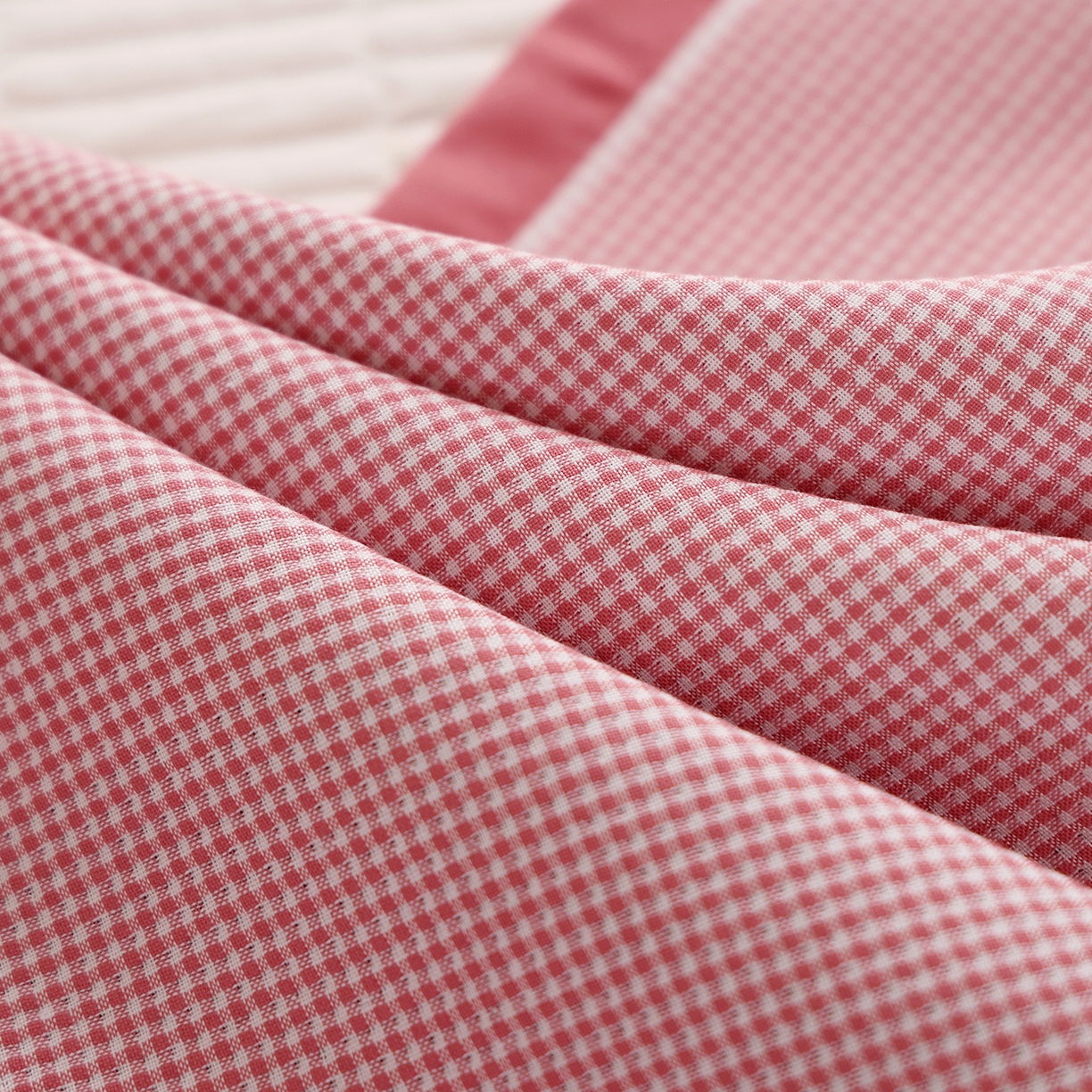 91家纺网 家纺一手货源 找家纺 朴尔家纺-毛巾被 2026新品小清新纯棉色织高密多层纱布枕巾 千鸟长耳兔-粉