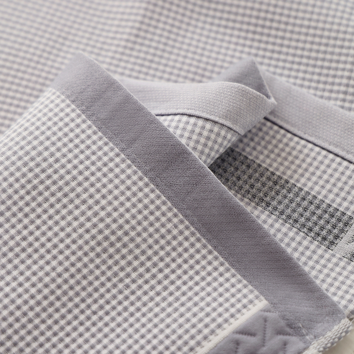 91家纺网 家纺一手货源 找家纺 朴尔家纺-毛巾被 2026新品小清新纯棉色织高密多层纱布枕巾 千鸟长耳兔-灰