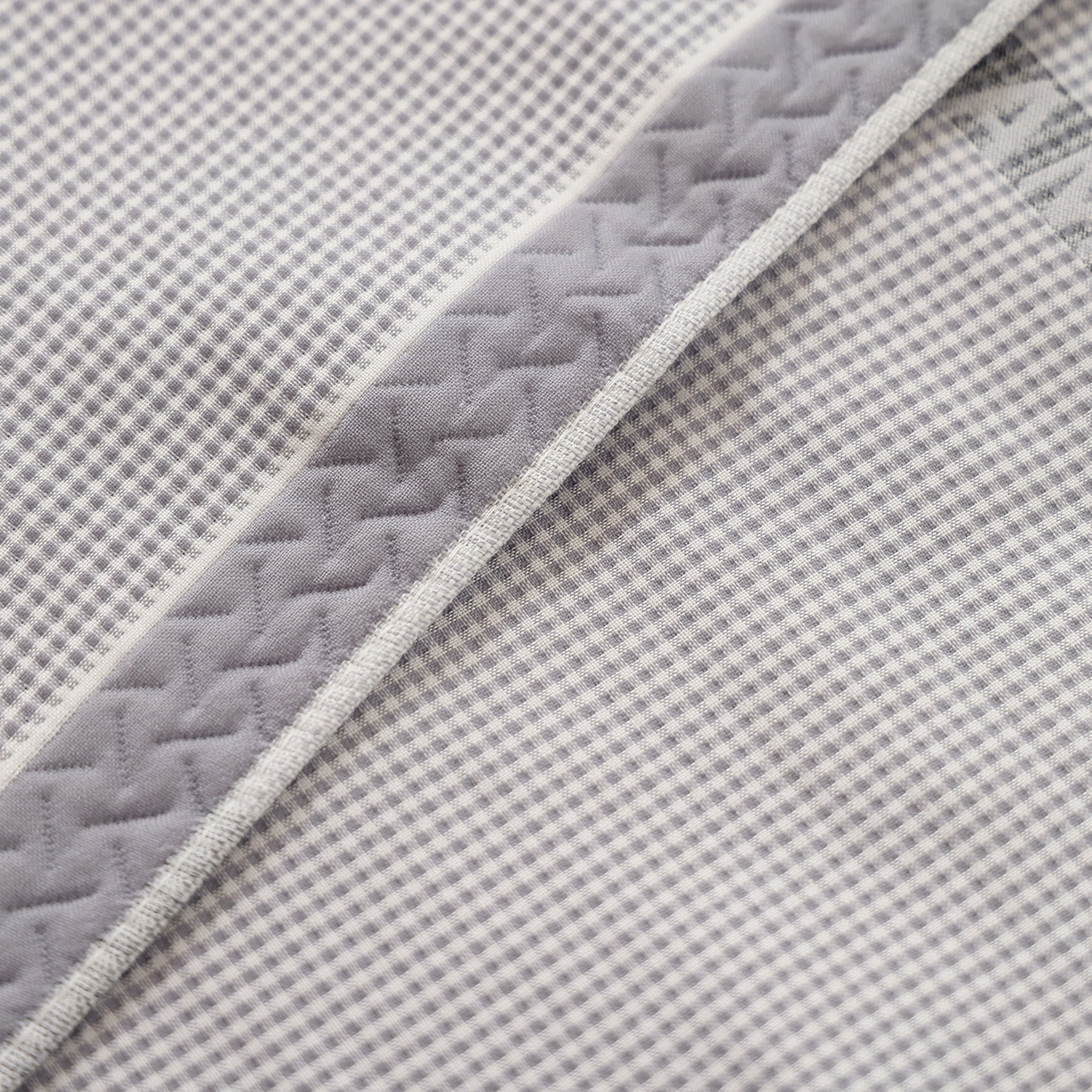 91家纺网 家纺一手货源 找家纺 朴尔家纺-毛巾被 2026新品小清新纯棉色织高密多层纱布枕巾 千鸟长耳兔-灰