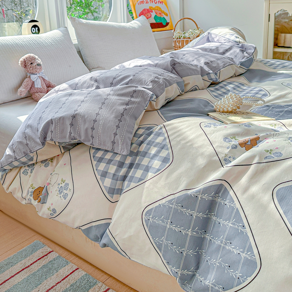 91家纺网 家纺一手货源 找家纺 佳汐蓝家纺 2026新款全棉纯棉加厚13376印花单品被套 被套单件 乐园