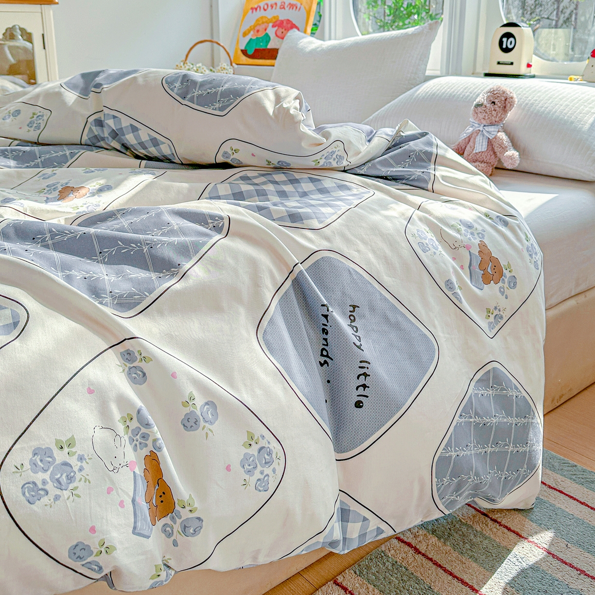 91家纺网 家纺一手货源 找家纺 佳汐蓝家纺 2026新款全棉纯棉加厚13376印花单品被套 被套单件 乐园