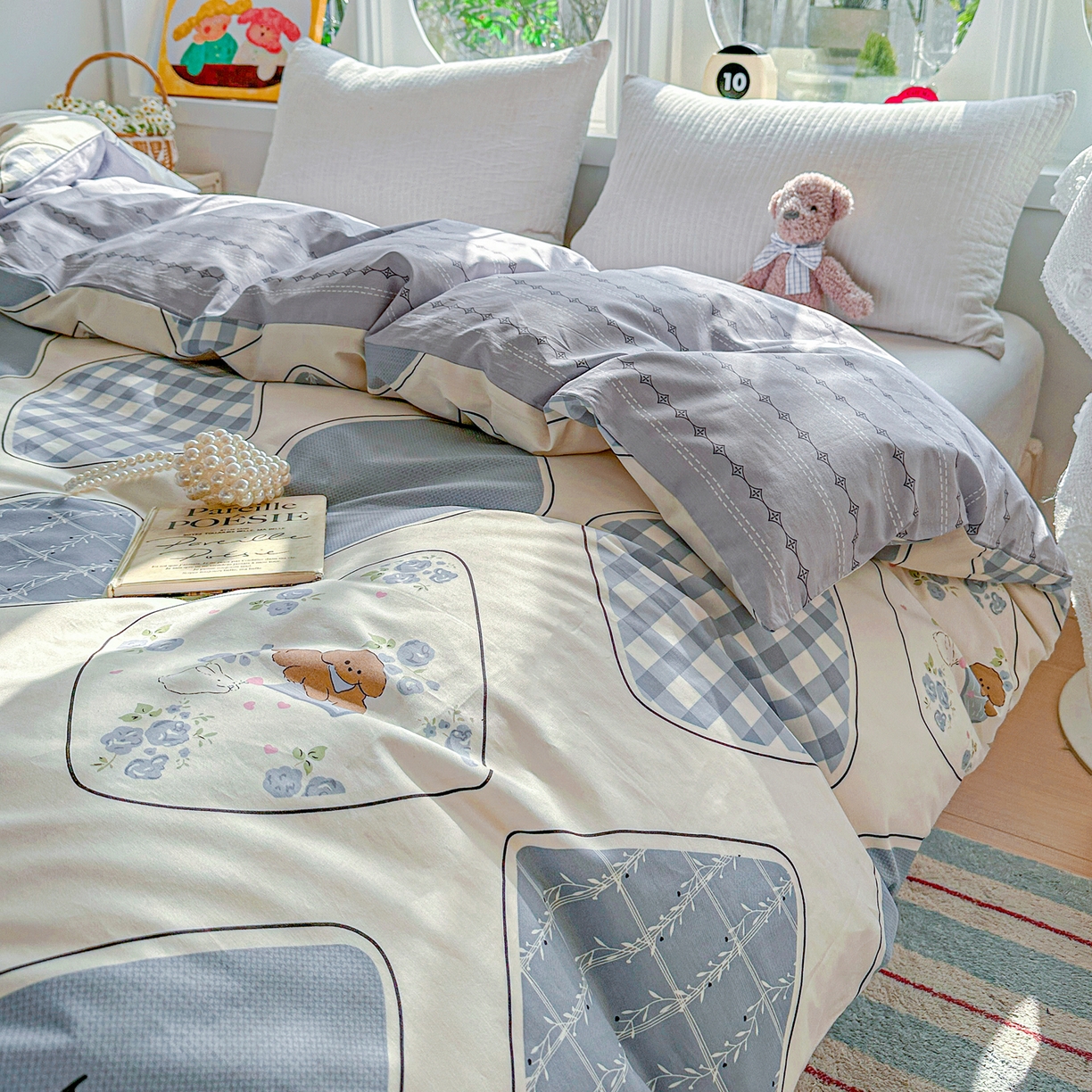 91家纺网 家纺一手货源 找家纺 佳汐蓝家纺 2026新款全棉纯棉加厚13376印花单品被套 被套单件 乐园