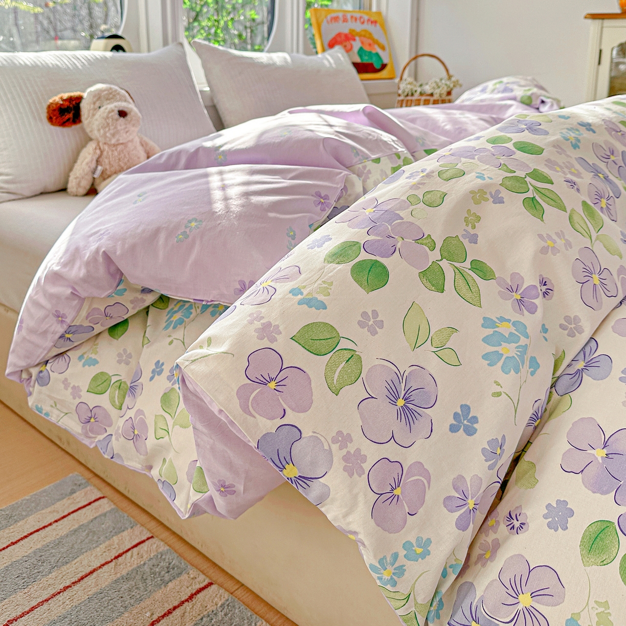 91家纺网 家纺一手货源 找家纺 佳汐蓝家纺 2026新款全棉纯棉加厚13376印花单品被套 被套单件 洛香